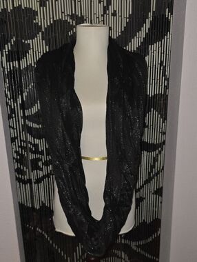 Express Black Metallic Infinity Scarf